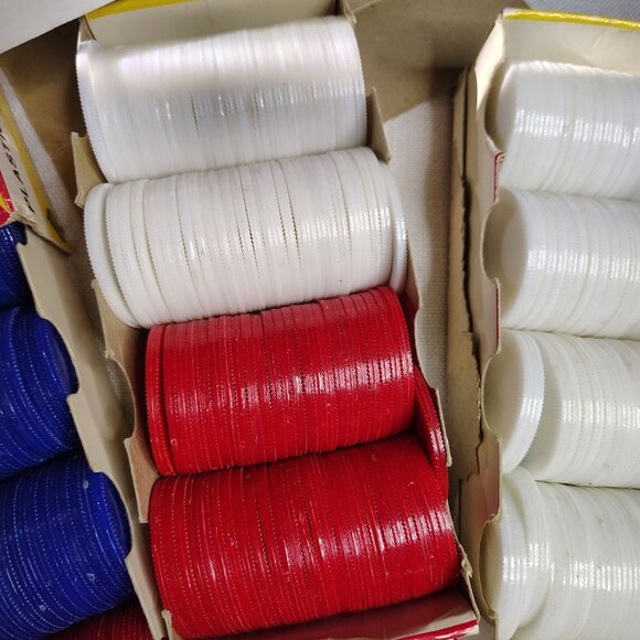 Vintage Astor Poker Chips Lot Red White Blue Plastic Original Boxes Retro Gaming - Picture 5 of 11